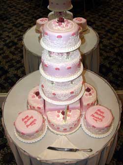Pink wedding cake