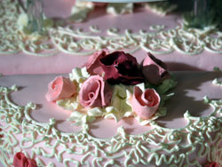 Pink wedding cake