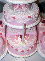 Pink tiered cake