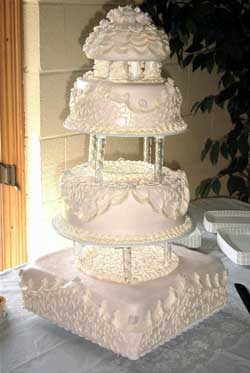 Tiered wedding cake